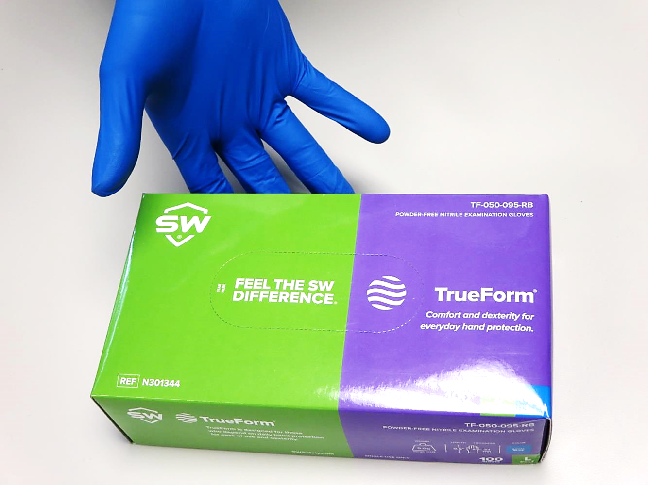 SW® Sustainability Solutions TruForm® EcoTek® Royal Blue Nitrile Exam Gloves